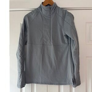Athleta Womens Gray Quilted Hybrid Quarter Zip Pullover Sweatshirt Size M